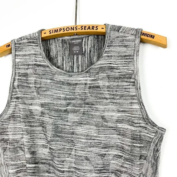Joe Fresh Active Womens Medium Front Knot Knit Tank Top Heather Grey - Picture 2 of 5